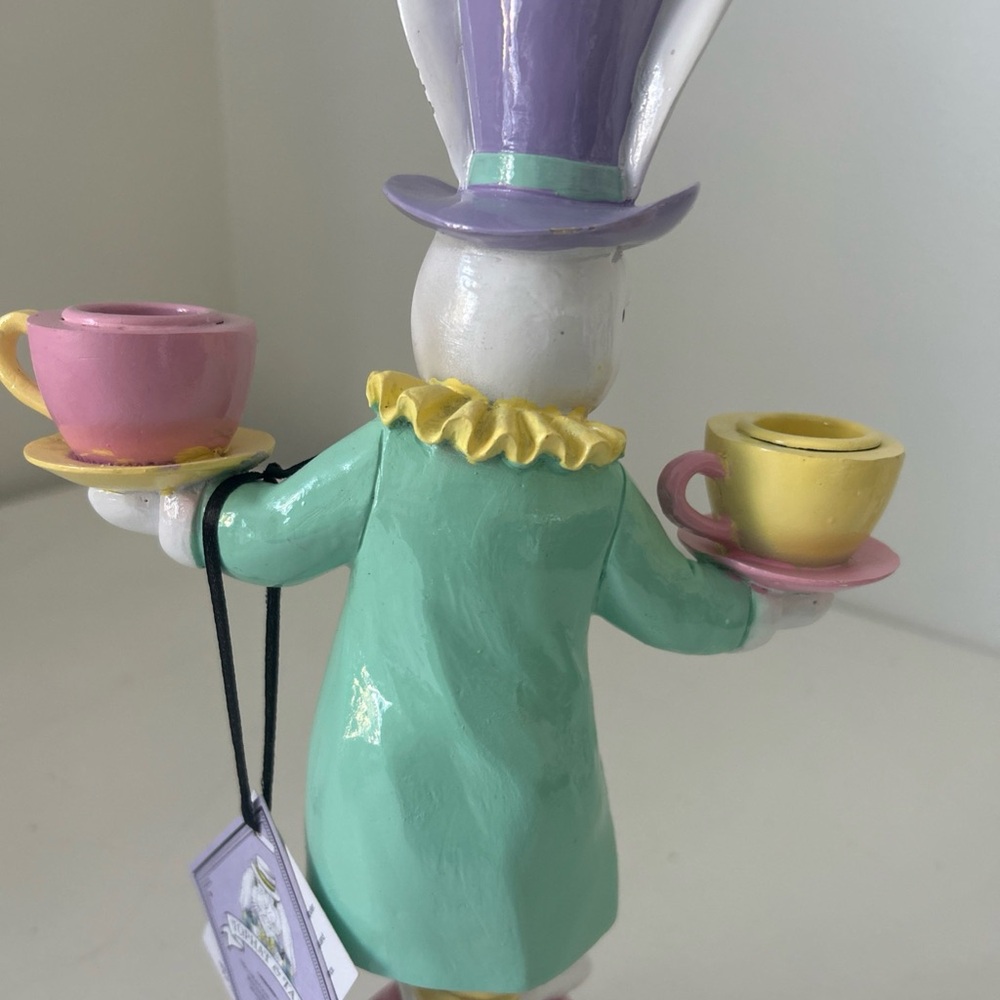 Easter Bunny Teacup Figurine Whimsical Candle Holder Decor - Picture 11 of 16